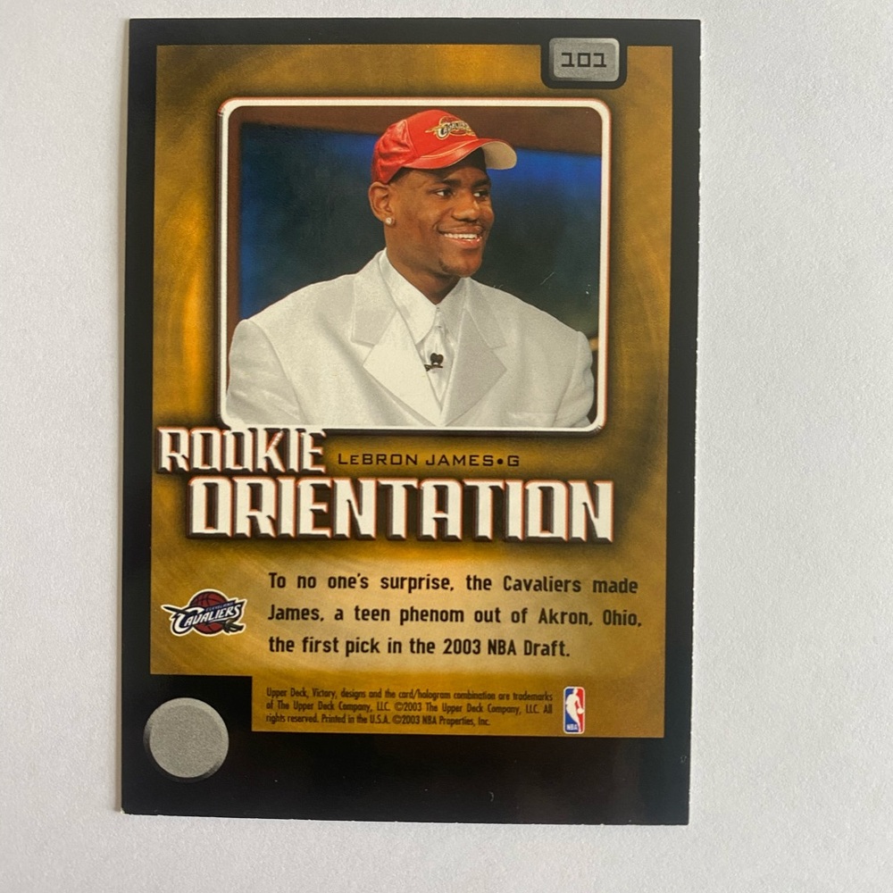 Lebron James Rookie Orientation Card - Picture 2 of 2